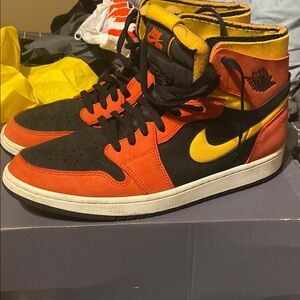Nike Air Jordan 1 Retro High OG Black/Orange/Yellow Men's Shoes